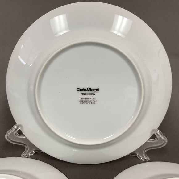 Crate & Barrel Rafia Blue White Wavy Salad Plates Lead Cadmium Free Lot of 3 - Picture 11 of 14